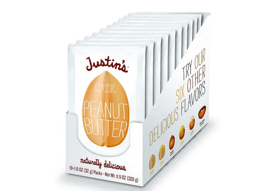 Packs of Justin's Squeezed Peanut Butter