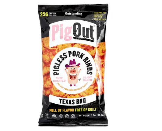 Overeat on Texas BBQ Pigless Pork Rind at a BBQ restaurant