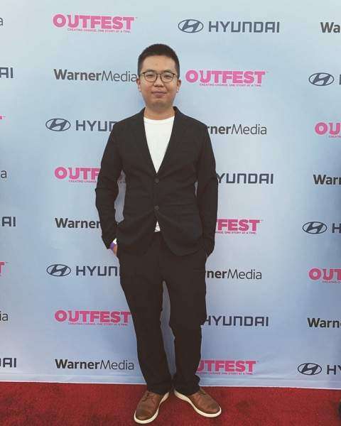 Robin Wang on the Red Carpet at Outfest